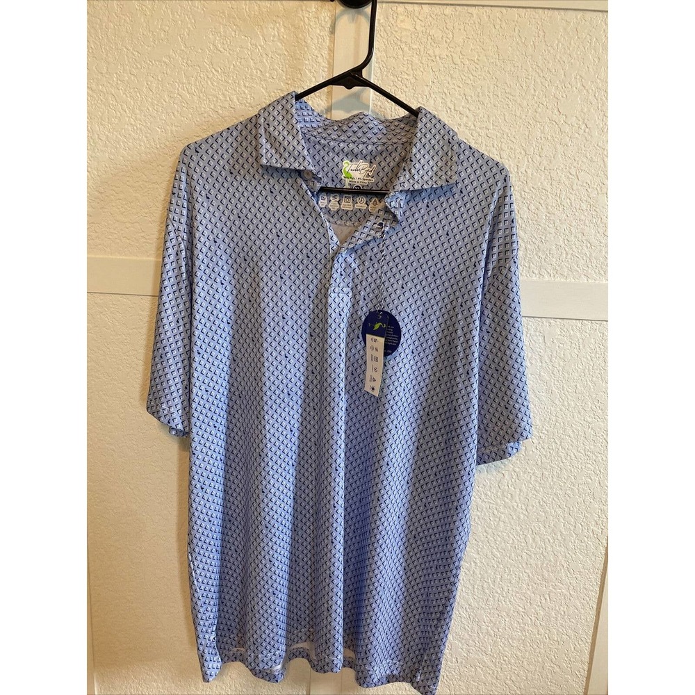 TailorByrd XL Blue Mens Performance Golf Polo Polyester/Spandex NWT